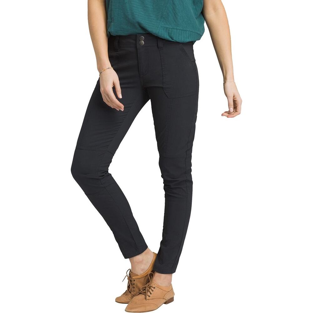 Prana Women’s Essex Mid Rise Hiking Pants Organic Cotton Black Sz 8